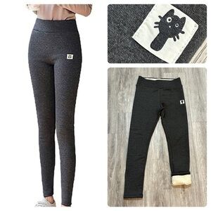 Soft cozy fleece lined leggings in new condition. Size small (4-6) Charcoal grey